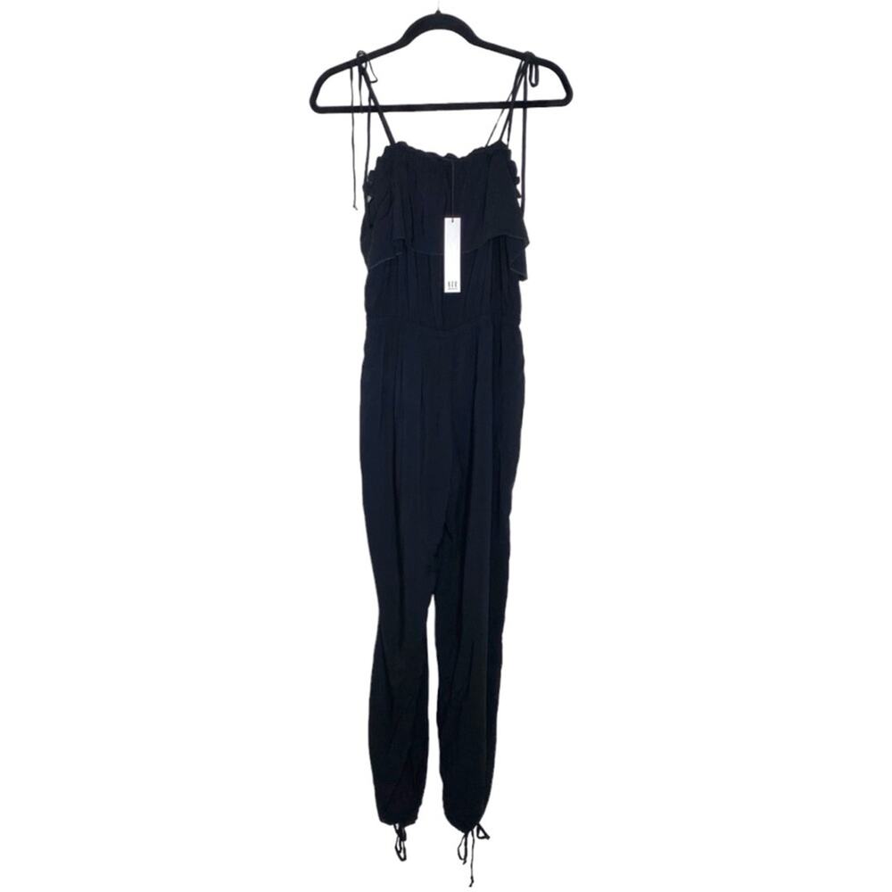 NSR Nordstrom Black Tie Straps Jumpsuit Women's Size Medium New NWT